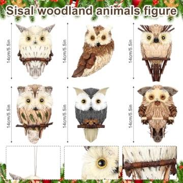 Charming Sisal Owl Christmas Ornaments for Rustic Decor