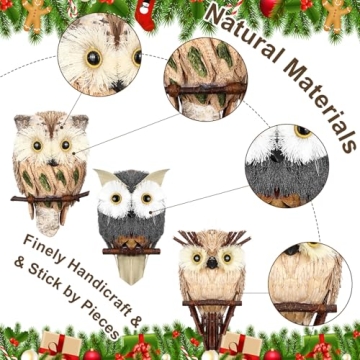Charming Sisal Owl Christmas Ornaments for Rustic Decor