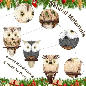 Charming Sisal Owl Christmas Ornaments for Rustic Decor