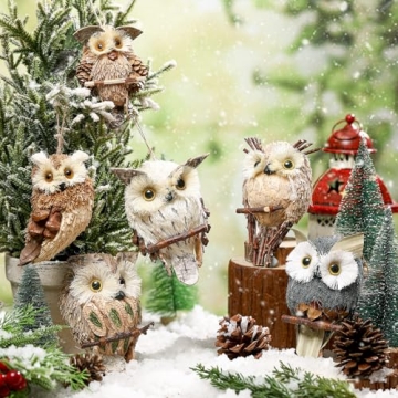 Charming Sisal Owl Christmas Ornaments for Rustic Decor