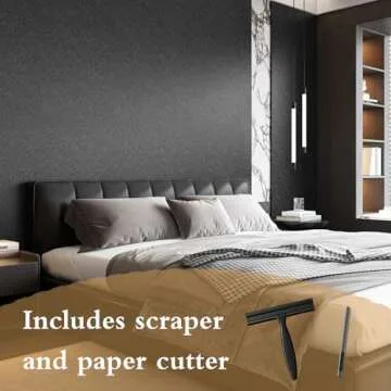 Abyssaly Black Silk Wallpaper Easy Peel and Stick Design