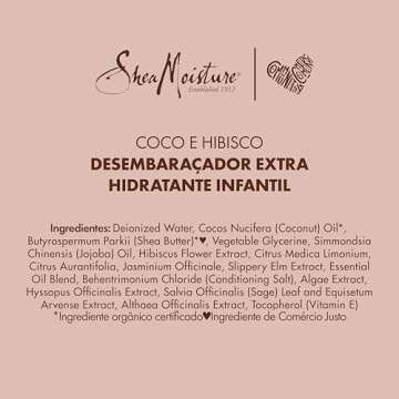 Sheamoisture Kids Extra Moisturizing Detangler for Curly Hair Coconut and Hibiscus Kids Detangler with Shea Butter 8 oz