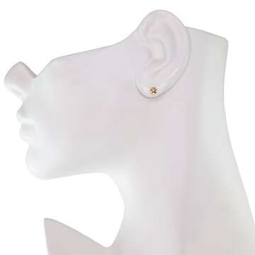 Honolulu Jewelry Company 14K Real Yellow Gold Polished Round Ball Stud Earrings (5mm - Yellow Gold)