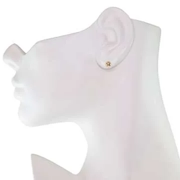 Honolulu Jewelry Company 14K Real Yellow Gold Polished Round Ball Stud Earrings (5mm - Yellow Gold)