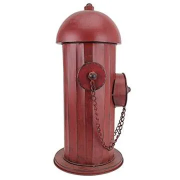 Design Toscano Fire Hydrant Statue Puppy Pee Post and Pet Storage Container, Indoor/Outdoor, Medium 18 Inch Tall, Metal, Rustic Red Paint