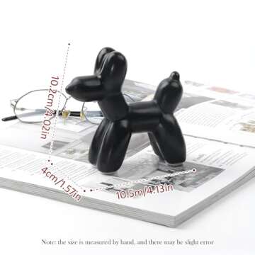 Notakia Cute Ceramics Balloon Dog Statue Crafts Living Room Desktop Decorations,Handmade Modern Smal...