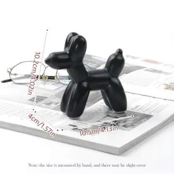 Notakia Cute Ceramics Balloon Dog Statue Crafts Living Room Desktop Decorations,Handmade Modern Smal...