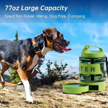 77oz Dog Water Bowl Dispenser for Outdoor Adventures