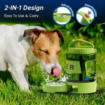 77oz Dog Water Bowl Dispenser for Outdoor Adventures