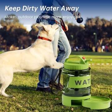 77oz Dog Water Bowl Dispenser for Outdoor Adventures
