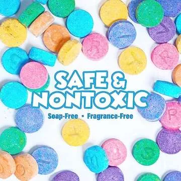 Tub Works® Fizzy Bath Color Tablets & Bath Slime Soap| Nontoxic | Create Fun Bath Colors with 7 Colors of Bath Drops | Enjoy Stretchy, Squishy Bath Slime Soap for Kids Bath Sensory Fun