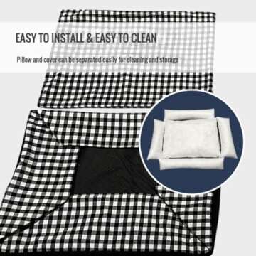 Gingham Dog Bed for Small Dogs Washable Plaid Dog Bed for Medium Dogs Checked Dog Bed with Removable Cover (XL - 23"x 30",Blue)