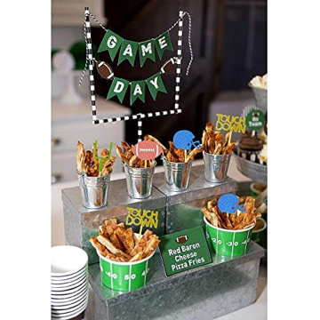 24 Glitter Football Cupcake Toppers for Parties