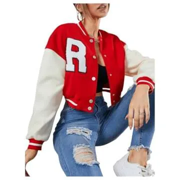 Stylish MakeMeChic Women's Button Down Jacket Red
