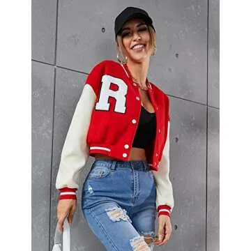 Stylish MakeMeChic Women's Button Down Jacket Red