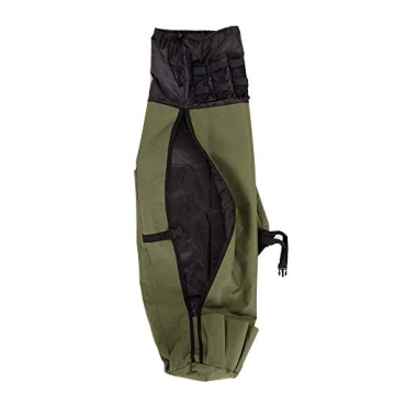 Allnice Sturdy Canvas Fishing Rod & Reel Organizer Bag Travel Carry Case Bag- Holds 5 Poles & Tackle (Khaki Green)