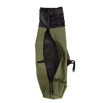 Allnice Sturdy Canvas Fishing Rod & Reel Organizer Bag Travel Carry Case Bag- Holds 5 Poles & Tackle (Khaki Green)