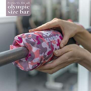 GENESIS SYSTEMS Squat Pad Barbell Pad for Hip Thrusts Squats Lunges Glute Bridge - Foam Pad for Weight Lifting Neck Shoulder Support - Barbell Cushion Hip Thrust Pad with Velcro straps for Standard