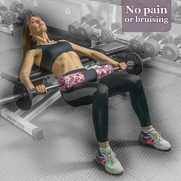 GENESIS SYSTEMS Squat Pad Barbell Pad for Hip Thrusts Squats Lunges Glute Bridge - Foam Pad for Weight Lifting Neck Shoulder Support - Barbell Cushion Hip Thrust Pad with Velcro straps for Standard