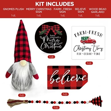Charming Christmas Decor Set with Gnomes and Signs