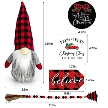 Charming Christmas Decor Set with Gnomes and Signs