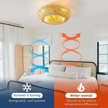 Stylish 20" Boho Ceiling Fan with Light and Remote Control