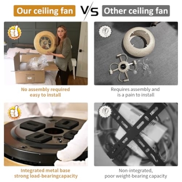 Stylish 20" Boho Ceiling Fan with Light and Remote Control