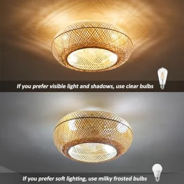 Stylish 20" Boho Ceiling Fan with Light and Remote Control