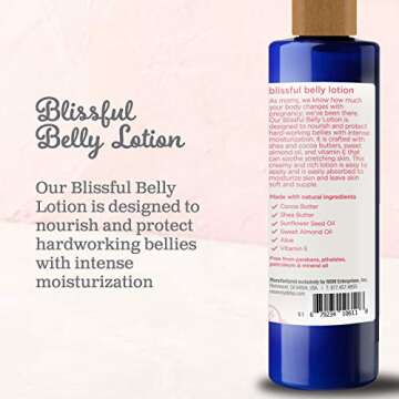 Mommy's Bliss Belly Lotion: Bohemian Rose Scent, Natural Ingredients for Expecting Moms, 8 Fl Oz