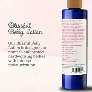 Mommy's Bliss Belly Lotion: Bohemian Rose Scent, Natural Ingredients for Expecting Moms, 8 Fl Oz