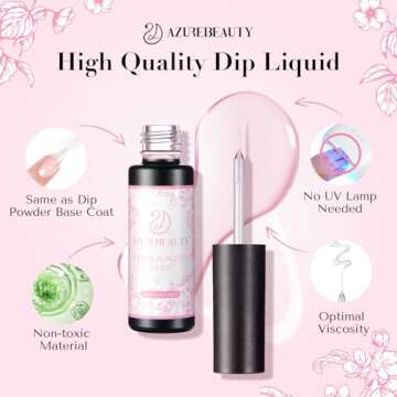 AZUREBEAUTY 3 Pcs Gel Nail Kit, Clear Press-On Adhesive, Base & Rhinestone Bond for Fake Nails, Long Lasting for DIY Use