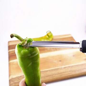 Jalapeno Chili Pepper Corer Stainless Steel Zucchini Cucumber Corers Special Kitchen Gadgets With Serrated Edge Easy Remove The Seeds Of Your Veggies & Fruits