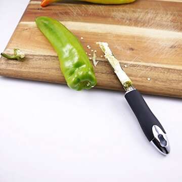 Jalapeno Chili Pepper Corer Stainless Steel Zucchini Cucumber Corers Special Kitchen Gadgets With Serrated Edge Easy Remove The Seeds Of Your Veggies & Fruits