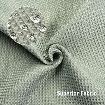 AmazerBath Sage Green Shower Curtain, Waffle Shower Curtain, Fabric Shower Curtain with Waffle Weave, Heavy Duty Hotel Quality Bathroom Shower Curtains, 72 x 72 Inches