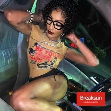 Breaksun Thick Frame Blue Light Glasses for Women Men Fashion Oversized Square Computer Gaming Eyeglasses (Black)