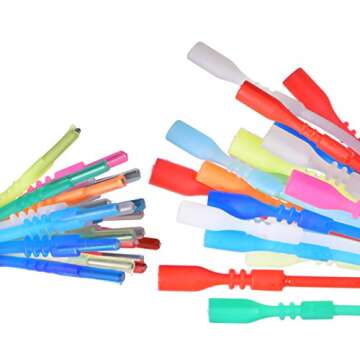 uGems 20 18-inch Silicone Rubber 2mm Tubing Cord Necklaces with Locking Clasps Asst Colors