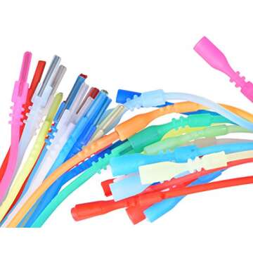 uGems 20 18-inch Silicone Rubber 2mm Tubing Cord Necklaces with Locking Clasps Asst Colors