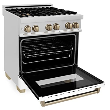 30" ZLINE Dual Fuel Range with 4 Burners & Accents