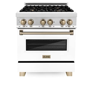 30" ZLINE Dual Fuel Range with 4 Burners & Accents