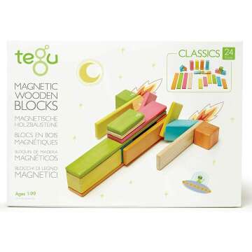 24 Piece Tegu Wooden Block Set - Magnetic Tints