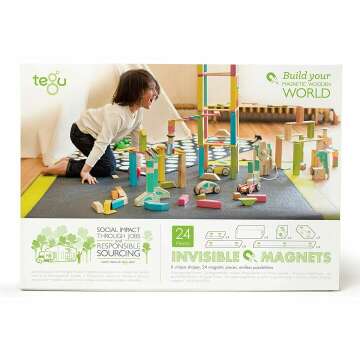 24 Piece Tegu Wooden Block Set - Magnetic Tints