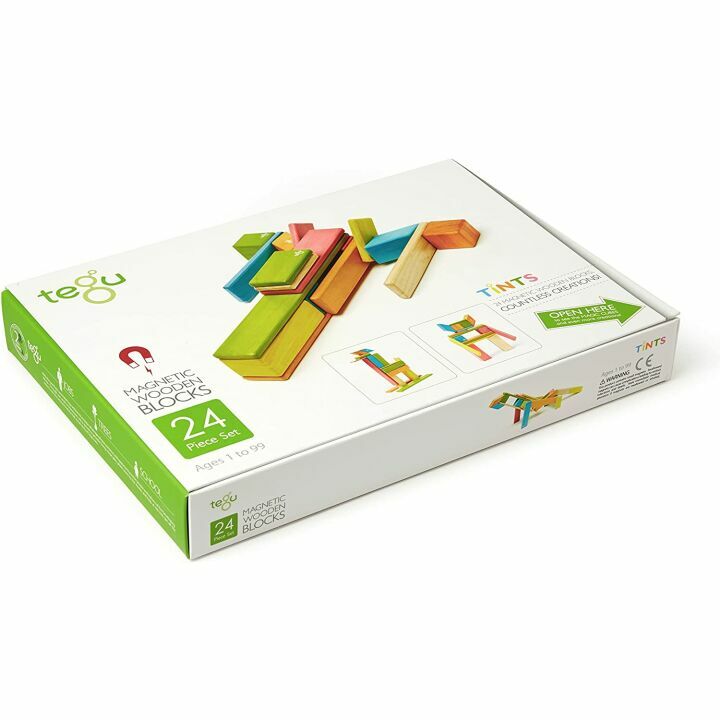 24 Piece Tegu Wooden Block Set - Magnetic Tints