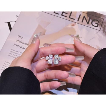 AMAROUGE Big Rectangle Cubic Zirconia Earrings for Women