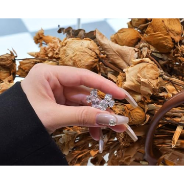 AMAROUGE Big Rectangle Cubic Zirconia Earrings for Women