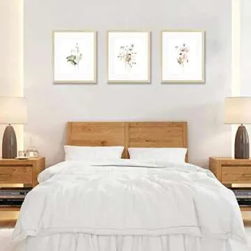 Botanical Wall Art Framed, Boho Canvas Wall Art Ready To Hang for Living Room Bedroom Bathroom Boho Room Decor(11x14Inch, Framed Wall Art)