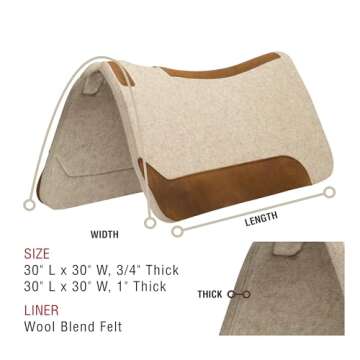 Weaver Equine Wool Blend Saddle Pad for All Riding Styles