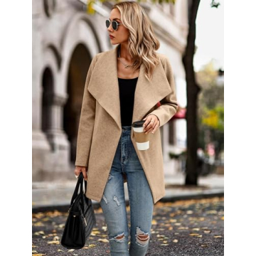 AOVDE Women's Winter Wool Blend Trench Coat 2024