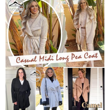 AOVDE Women's Winter Wool Blend Trench Coat 2024