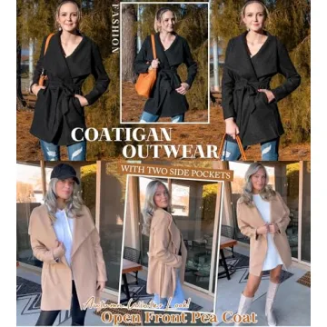 AOVDE Women's Winter Wool Blend Trench Coat 2024