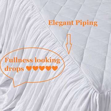 Queen's House Ruffle Skirt Bedspread French Country Bedspread White King Size 3 Piece Set